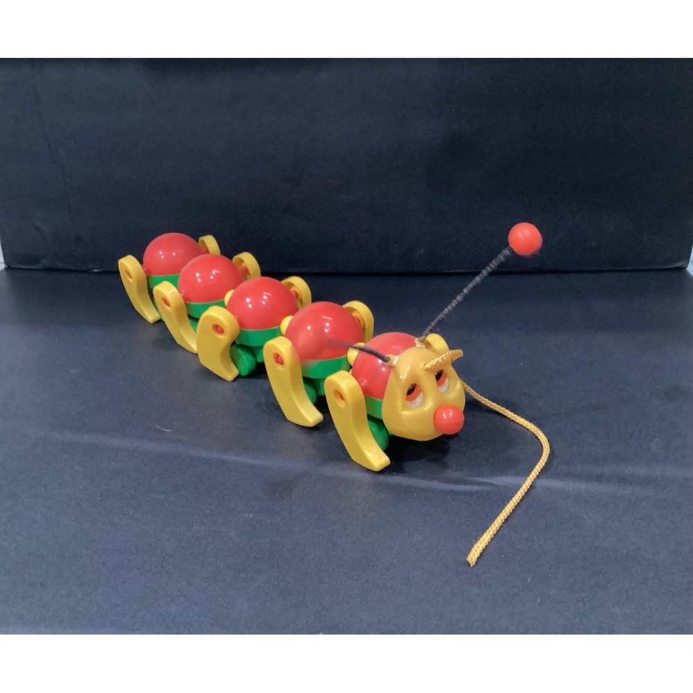 Vintage‎ Walking Caterpillar Pull Along Toy 1970's 80's Retro Toy Collectible